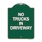 Signmission Driveway Sign No Trucks in Driveway, Green & White Aluminum Sign, 18" x 24", GW-1824-24124 A-DES-GW-1824-24124 - alternate 1